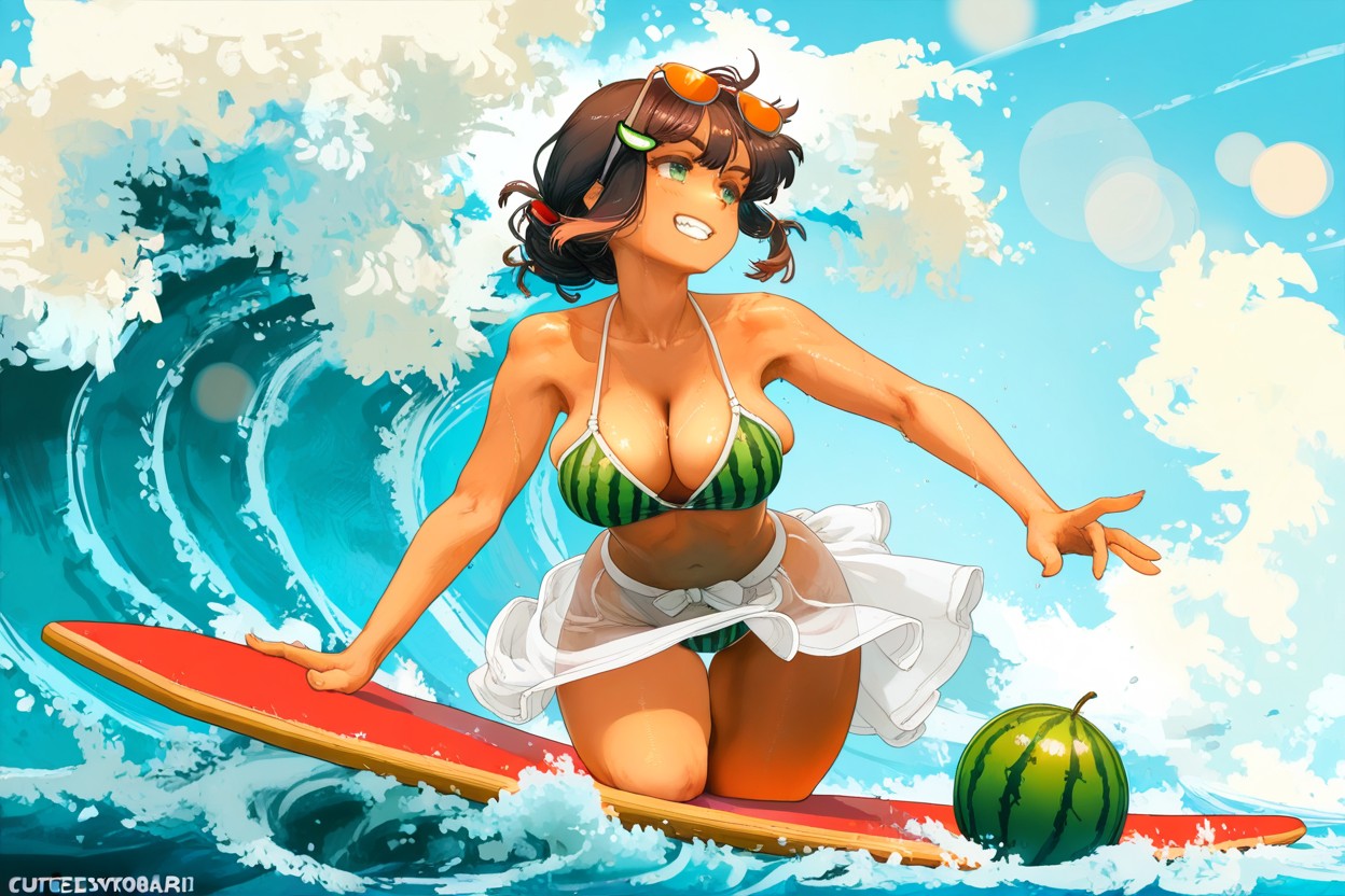 Drenched, Thick Thighs, Beach Hentai IA
