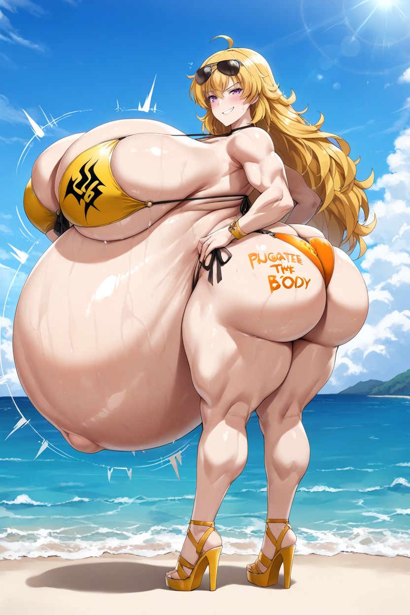 Can Barely Hold Herself Up, Hanging Belly, Fat Ass Hentai AI Porn