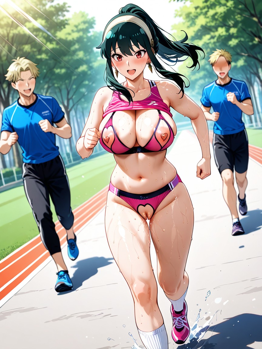 Blushing, Puffy Areola, Large Breast Hentai AI Porn