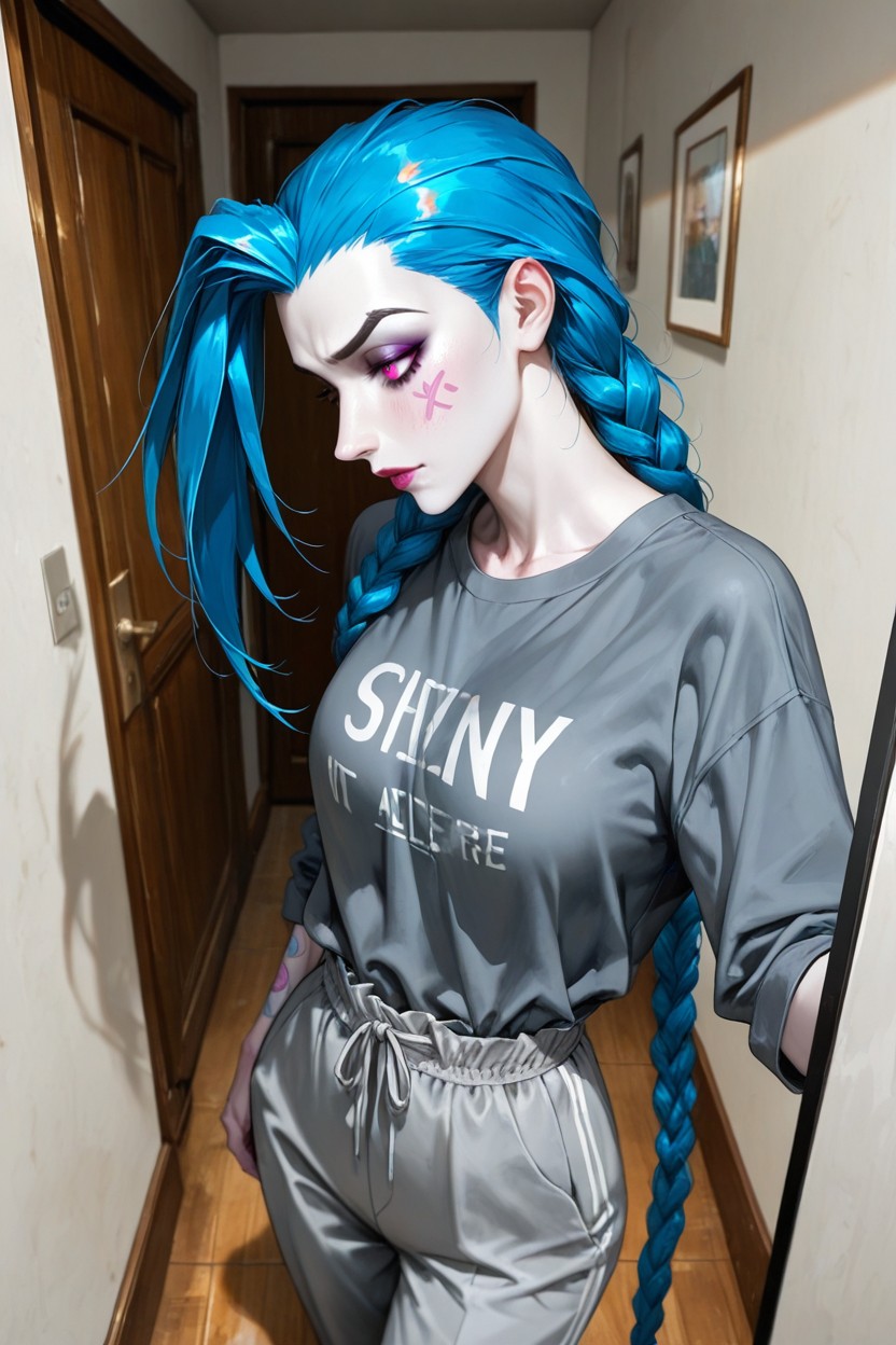 Side View, Side Walking Through Room Tired, Small Ass Hentai AI Porn