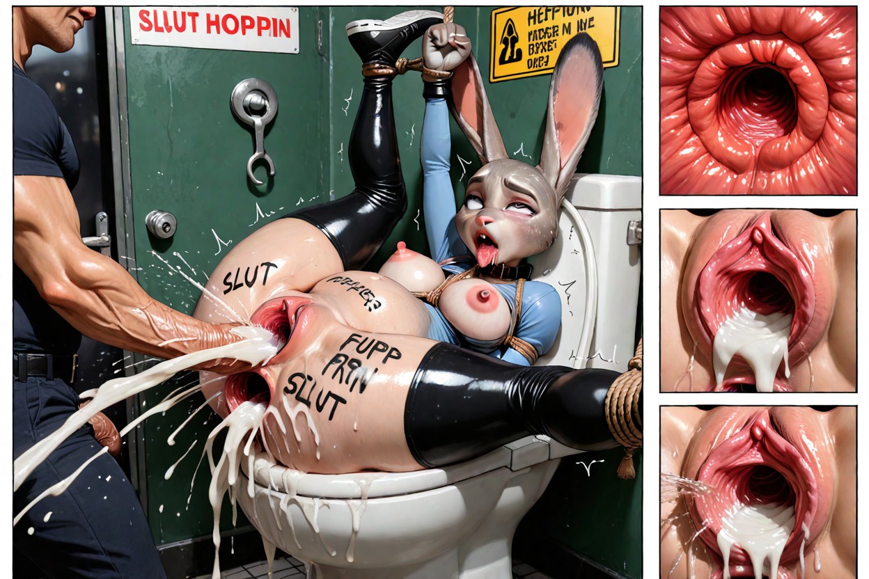 Hogtied, Wrinkled Labia, Laying Hentai AI Porn