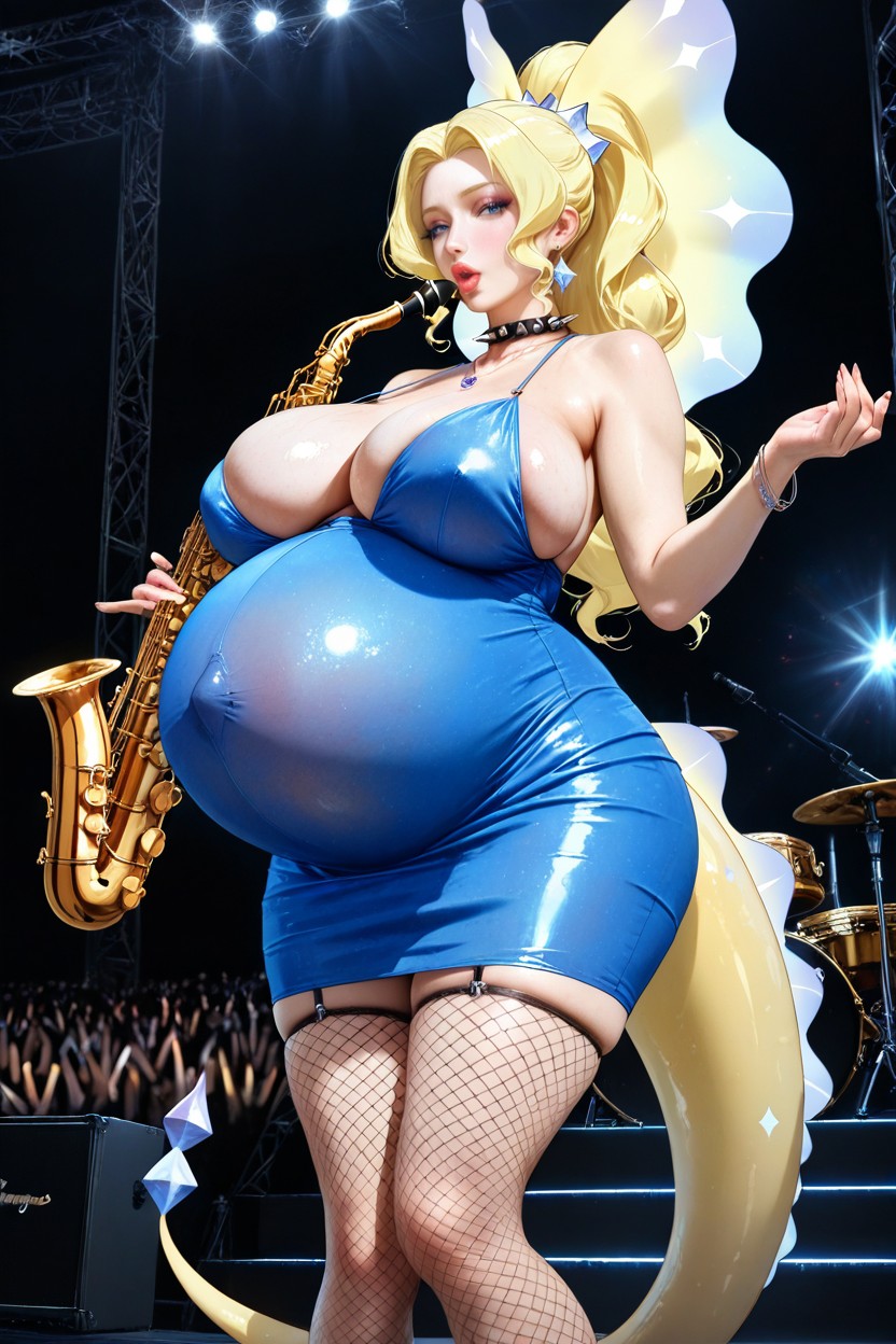 Aurorus Pokemon, On Stage, Fishnet Stockings Hentai AI Porn