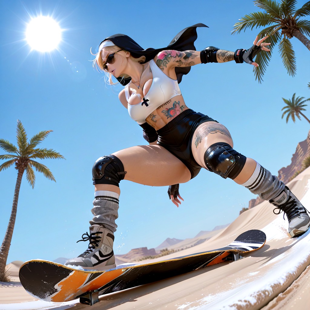 Desert, Low Socks, Side-view Hentai AI Porn