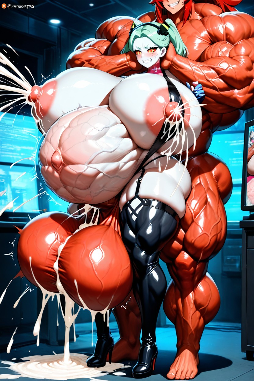 Excessive Lactating, Growing, Extremely Long Cock Black Slingshot Bikinihyper Big Breasts Hentai AI Porn