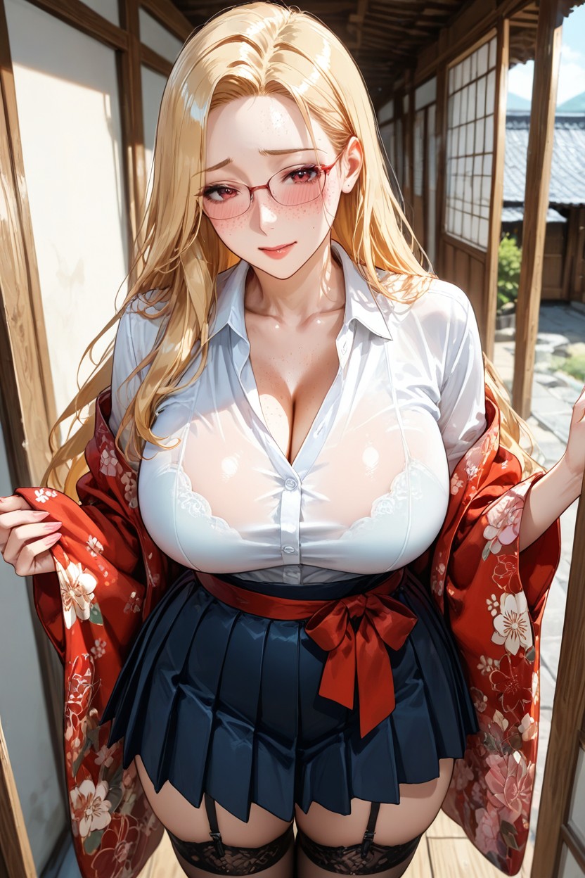 Light Fair Skin, Kimono, Leanbody Hentai AI Porn