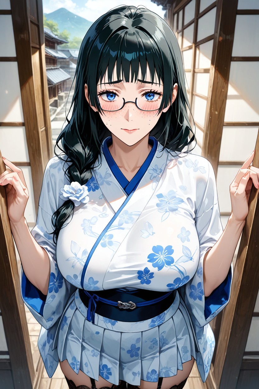 Round Face, Very Long Hair, Beautiful Hentai IA