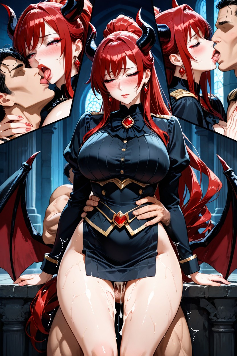 Earrings, Extra Long Hair, Side View Hentai AI Porn