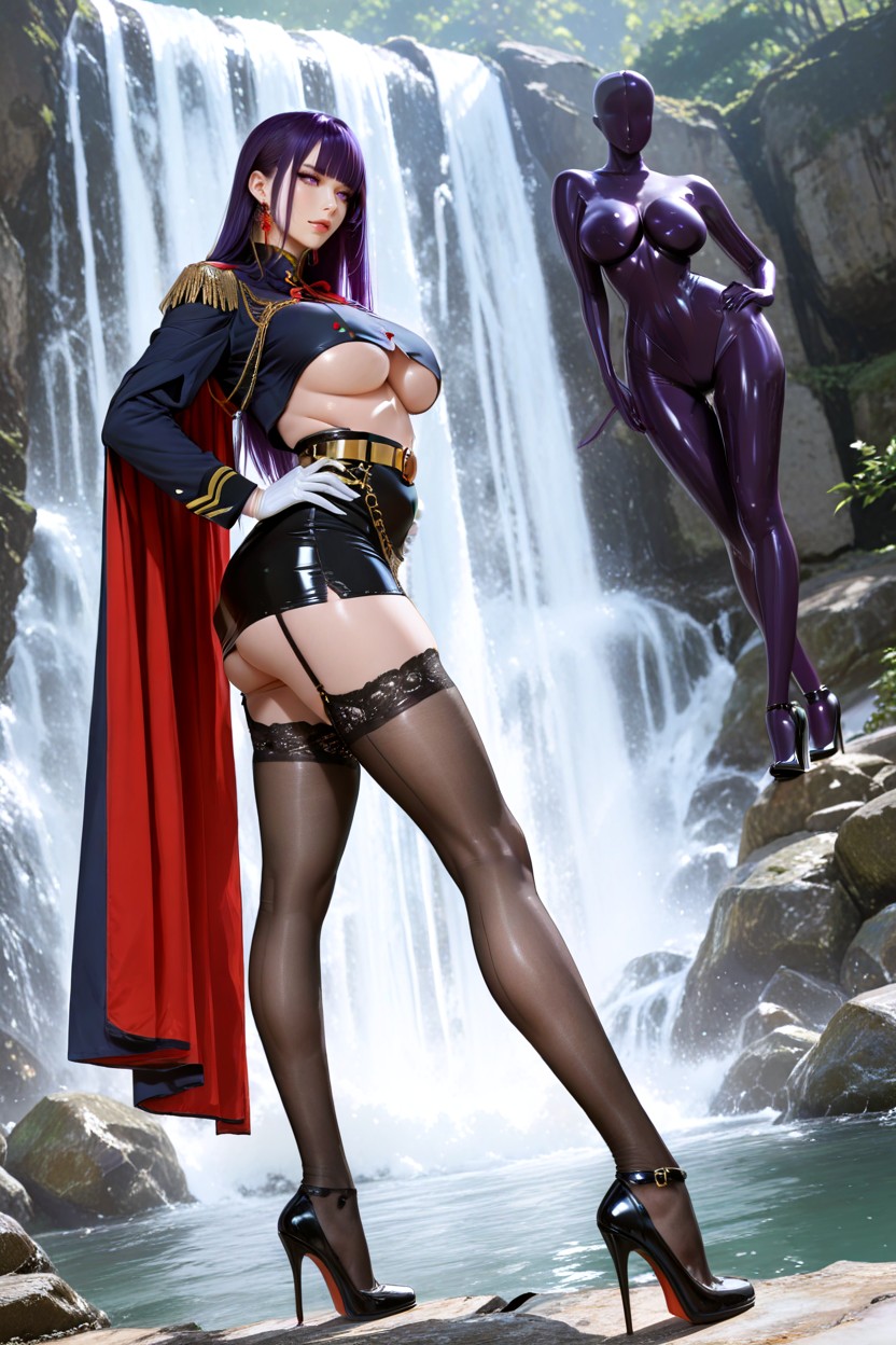 Underboob, Hands On Hips, High Heels Hentai AI Porn
