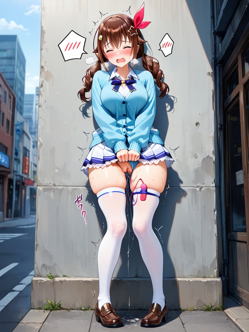 Dripping Pussy Juice, Over-sized Cardigan, Detailed Hentai AI Porn