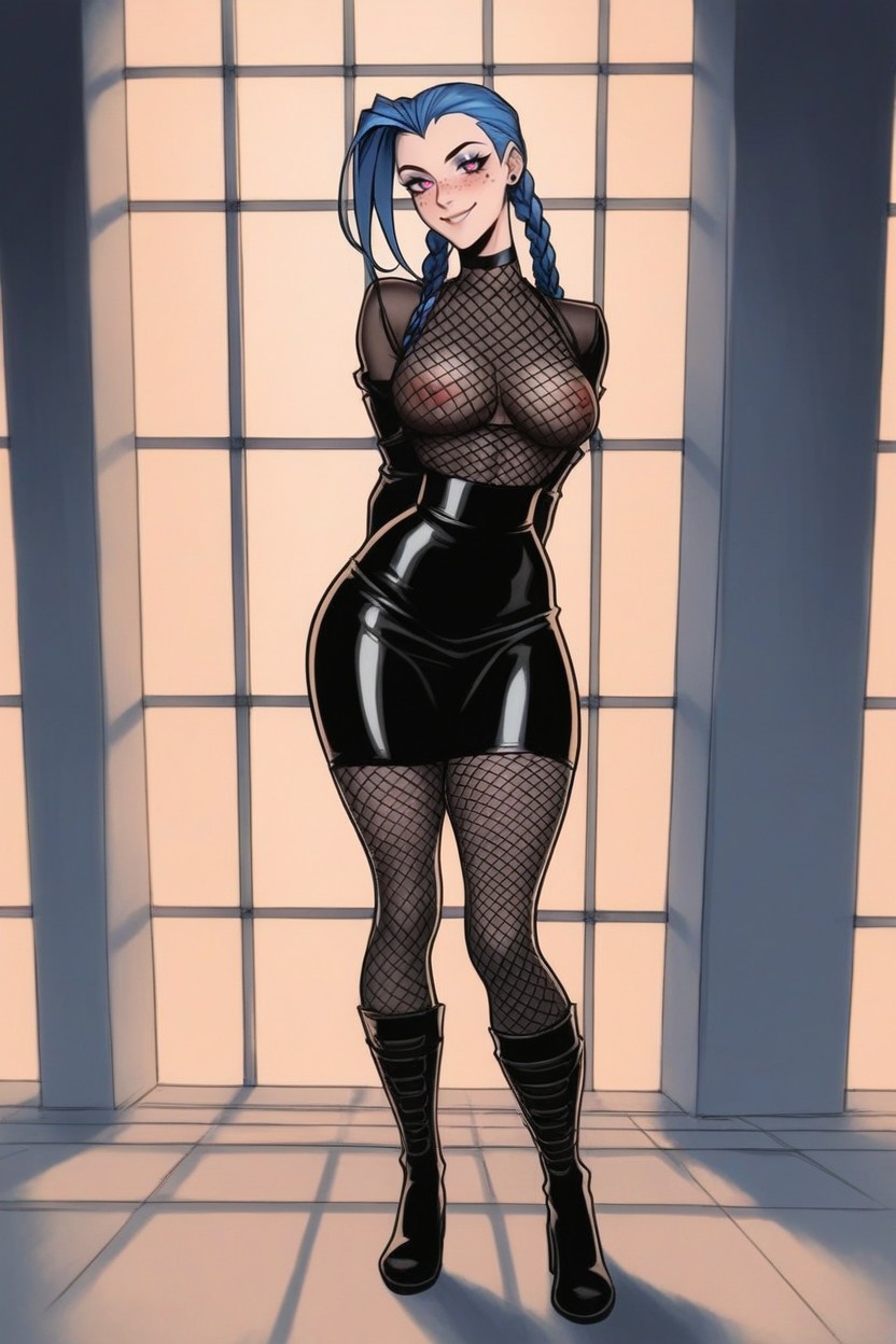 Brazos Detrás De La Espalda, De Pie, Big Ass Hentai IA