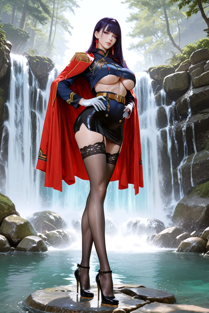 Medium Ass, Navy Military Uniform, Long Legs Hentai AI Porn