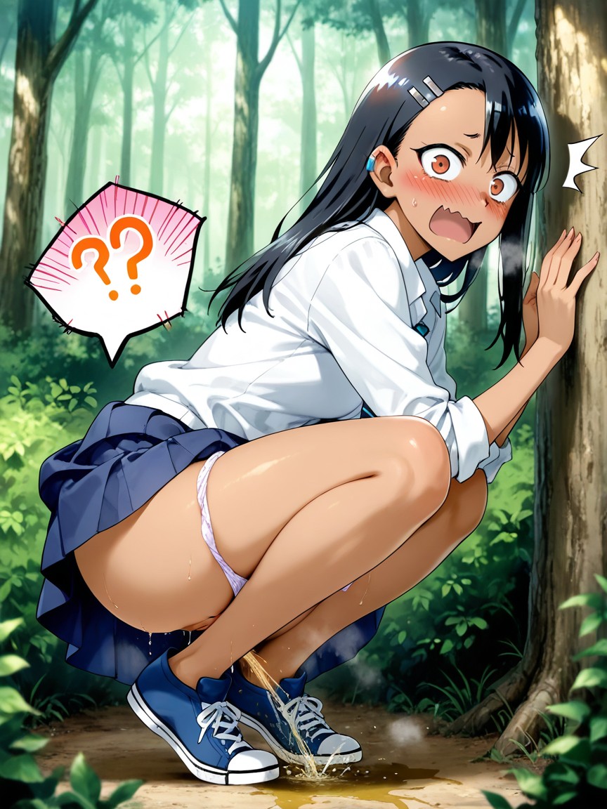 Embarrassed , Under A Bush, Shocked Hentai AI Porn