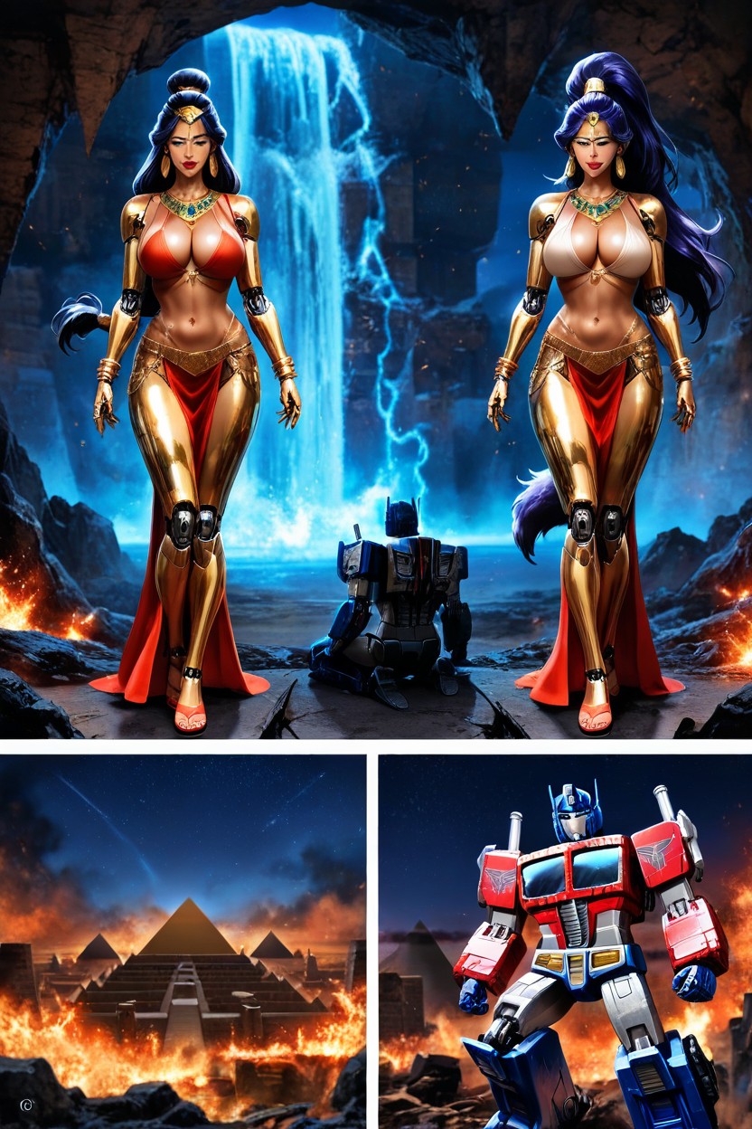Metallic Body, Glowing Conduits, Optimus Prime From Transformers Hentai AI Porn