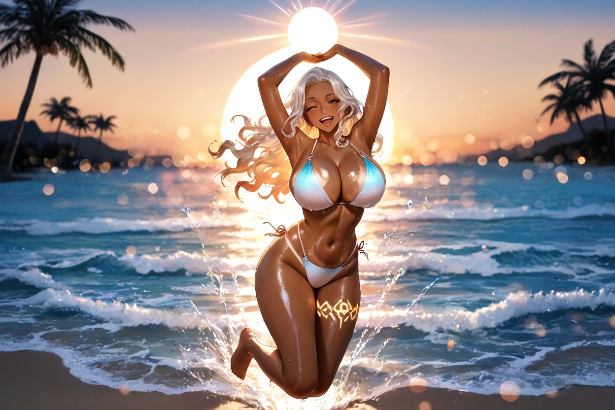 Beach Umbrellas, Cinematic Lighting, Highres Hentai AI Porn