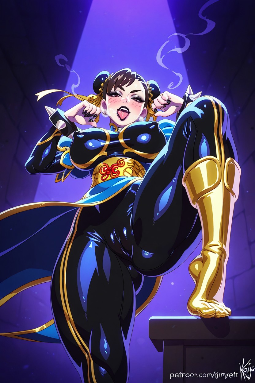 Soft Thighs, Detailed Face, Dark Lighting Hentai AI Porn