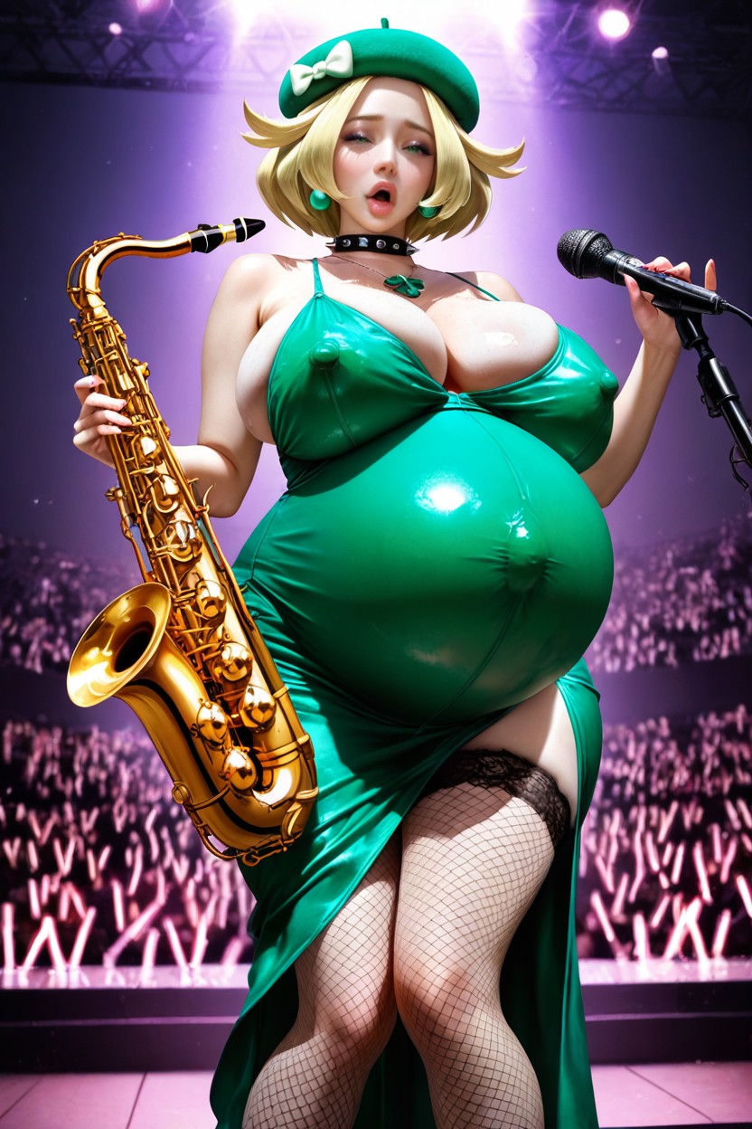 Warm Makeup, Highly Detailed, Rock Concert Hentai IA