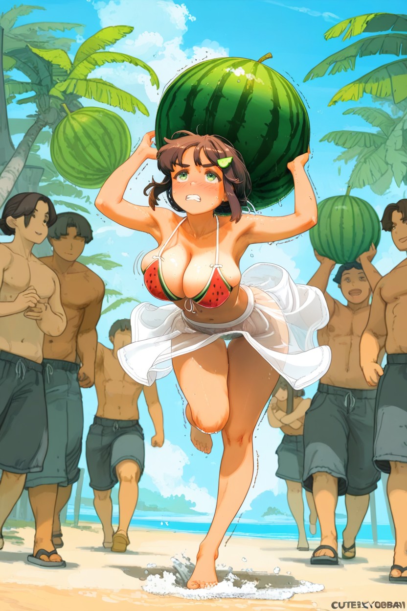 Concentrating, Messy Bangs, Melon Hentai IA