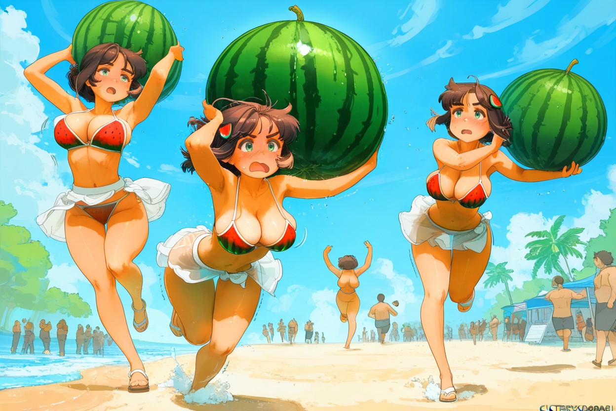 Full-face Blush, Akai Sashimi Style, Action Pose Hentai AI Porn