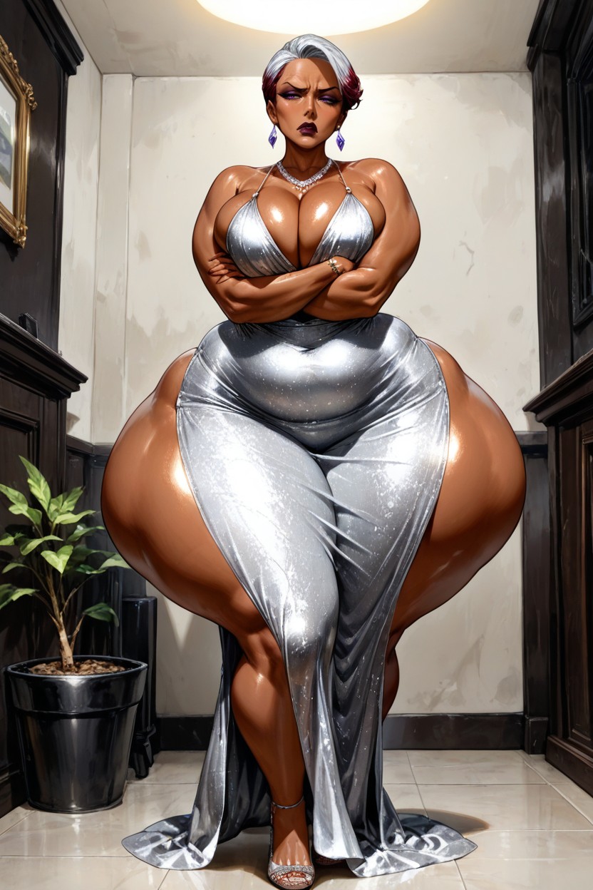 Thick Full Lips, Arms Crossed, Ass Heavier Than Body Hentai AI Porn
