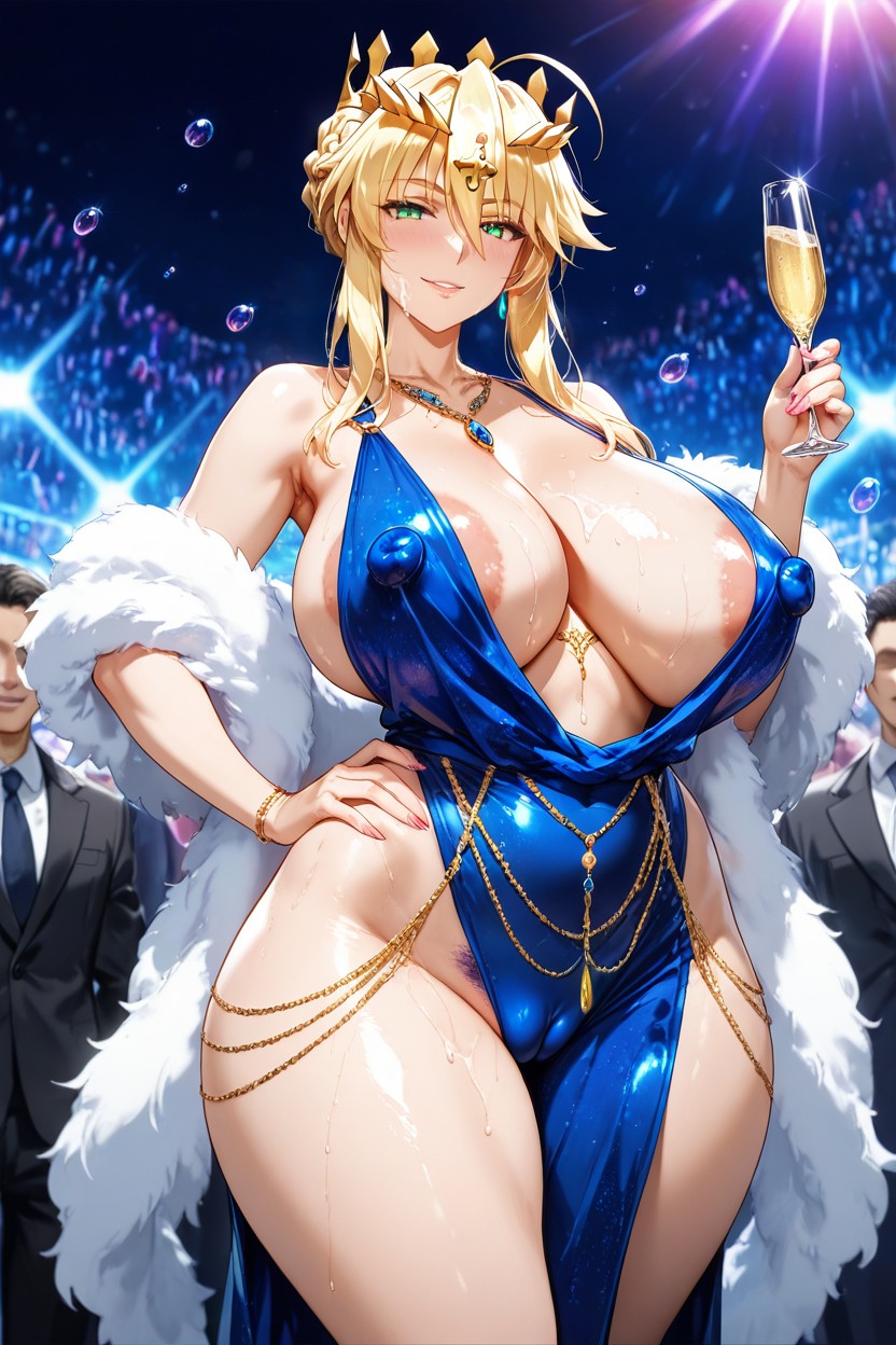 Tall, One Hand On Hip, Glistening Skin Hentai IA