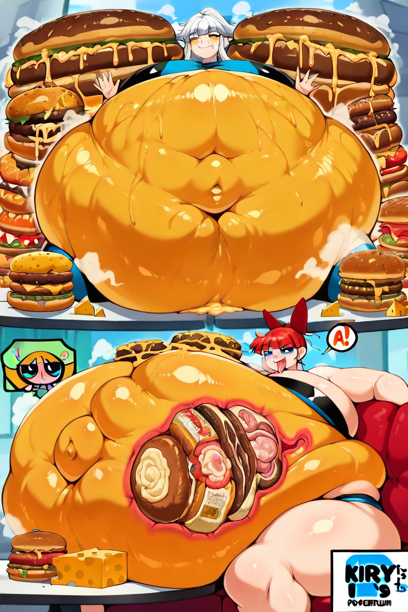 Powerpuff Style, Belly Inflation, Tongue Hentai AI Porn