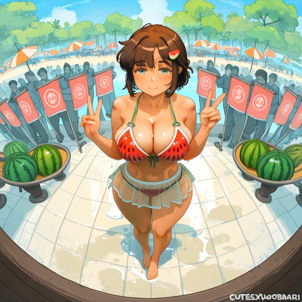 Pale Green Eyes, Sweaty, 25+ Hentai AI Porn