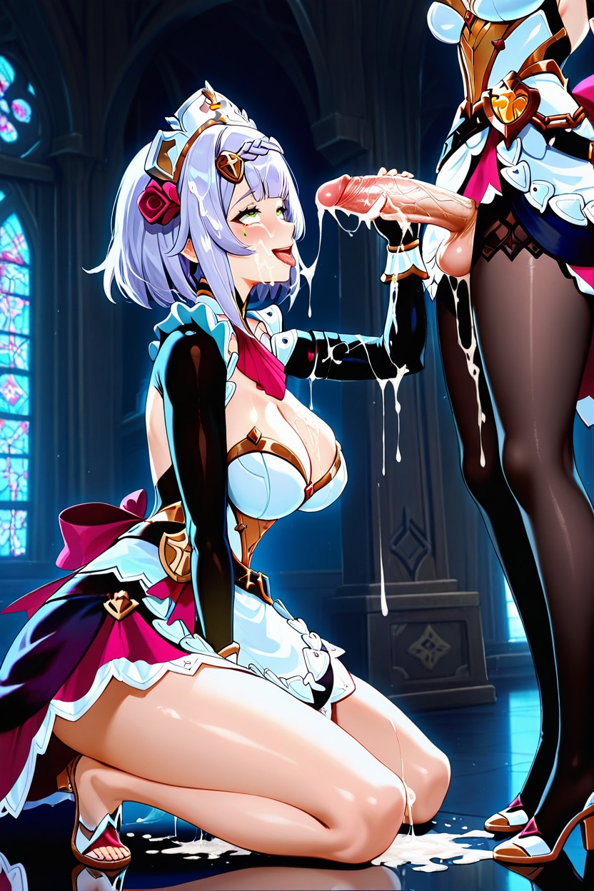 Dim Light, Side View, Rounded Breast Hentai AI Porn