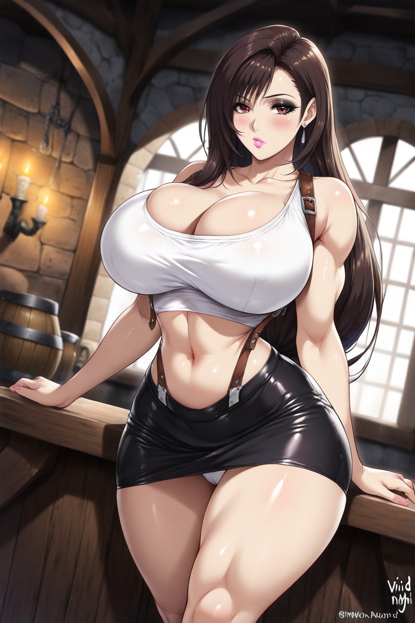 Extreme Cleavage, Bare Arms, Skinny Hentai AI Porn