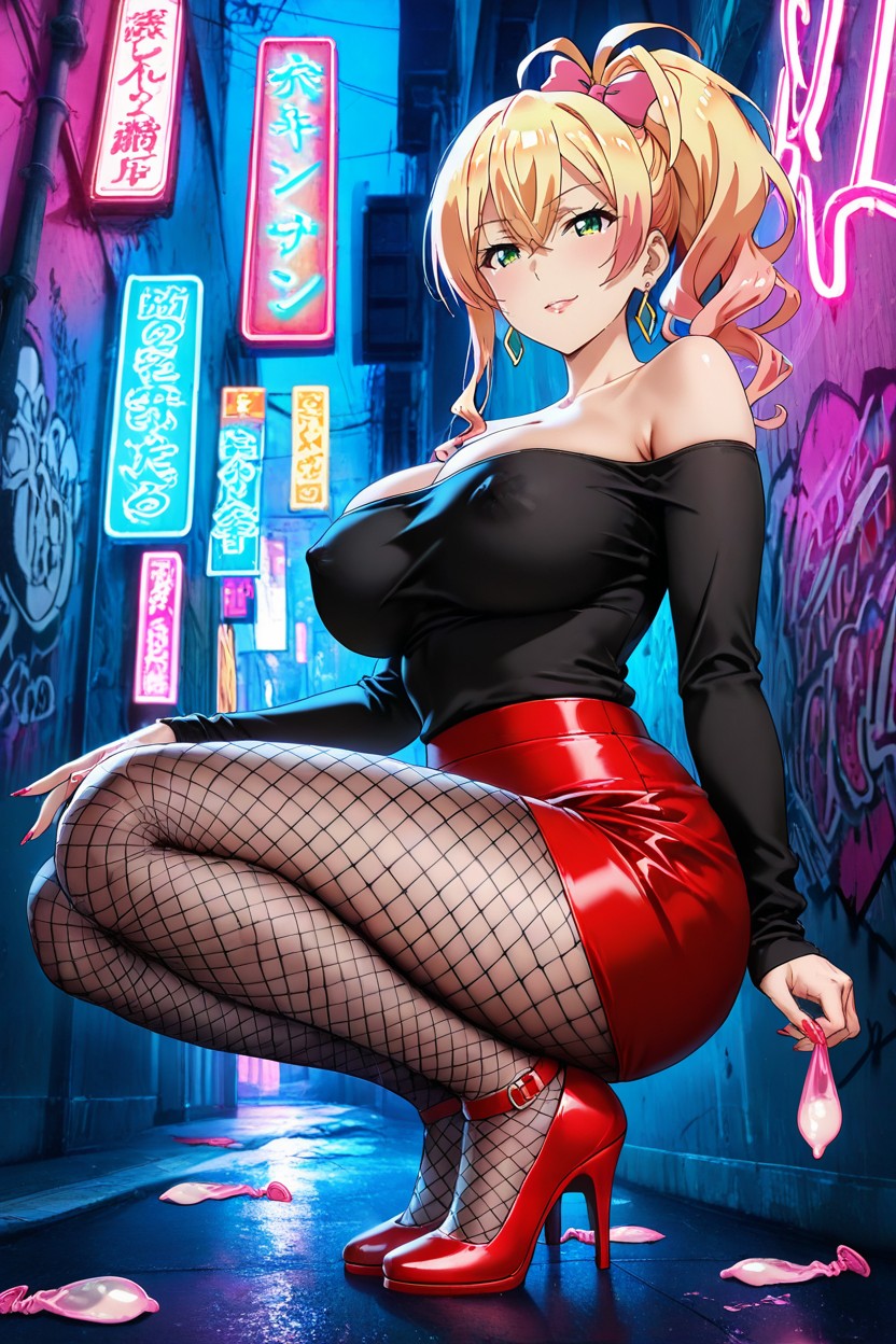 City Alley, Neon Signs, Graffiti Hentai AI Porn
