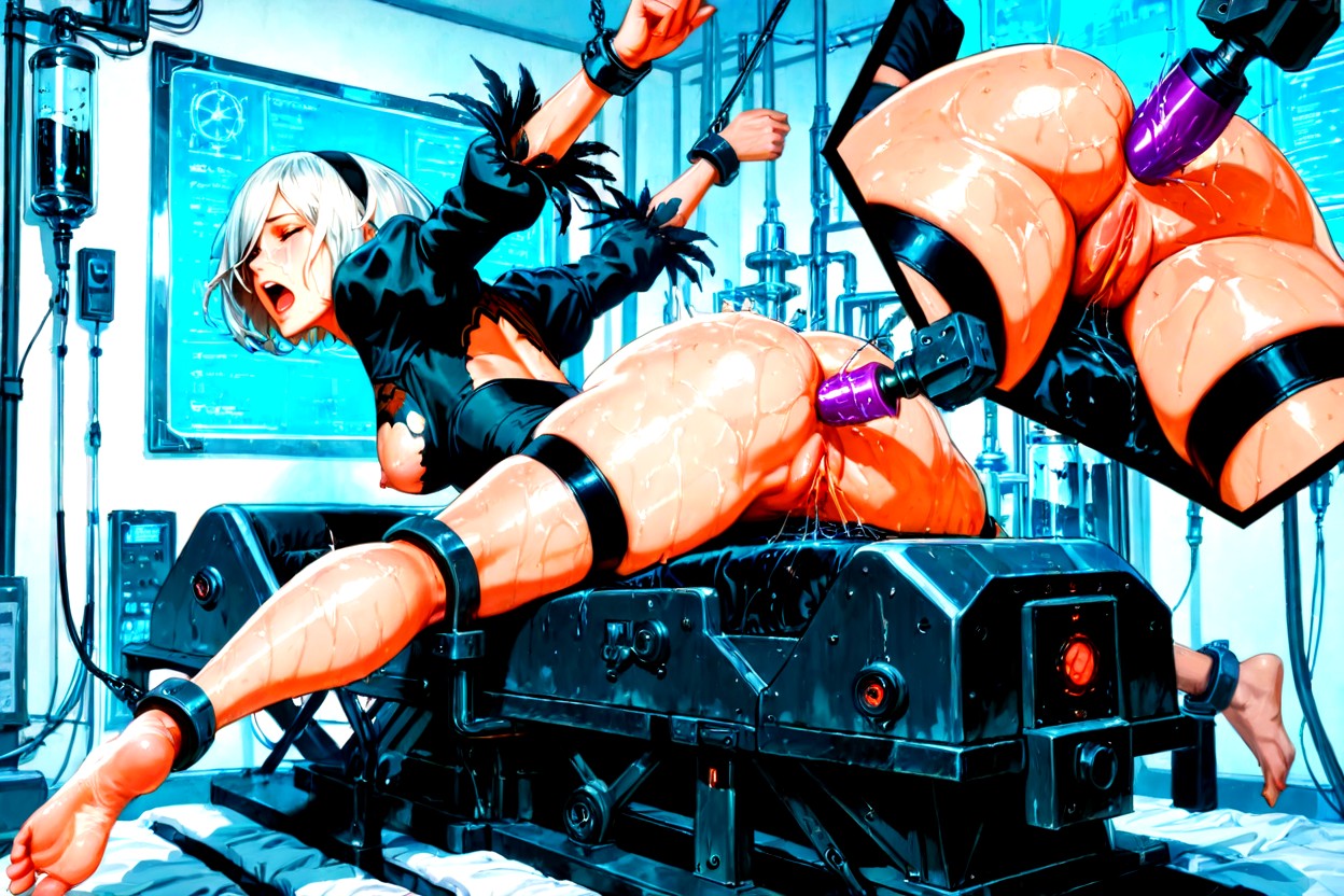 Ass Focus, Oiled Skin, Prone Position Hentai AI Porn