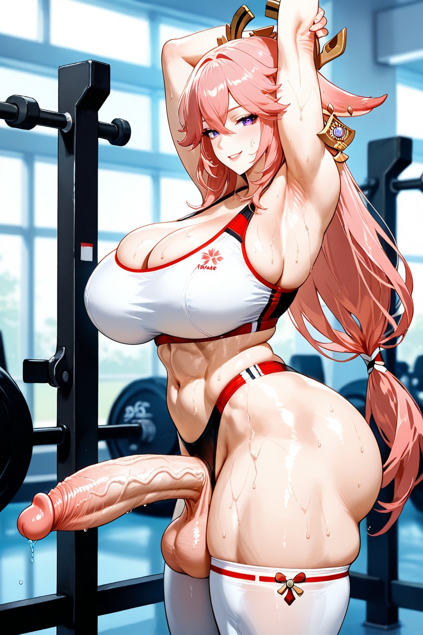 Futa Woman, Slightly Firm Thighs, Beautiful Woman Hentai AI Porn