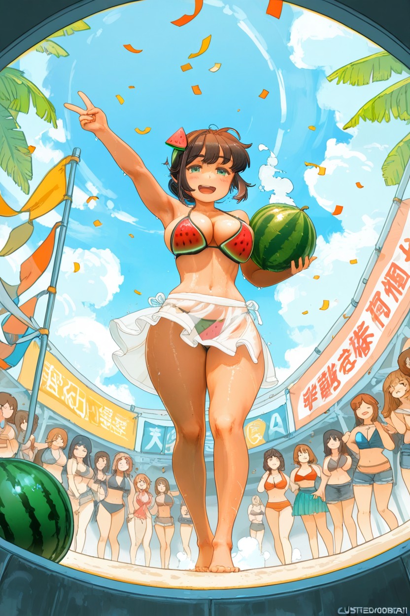 Trees, Cutesexyrobutts Style, Peace Sign Hentai AI Porn