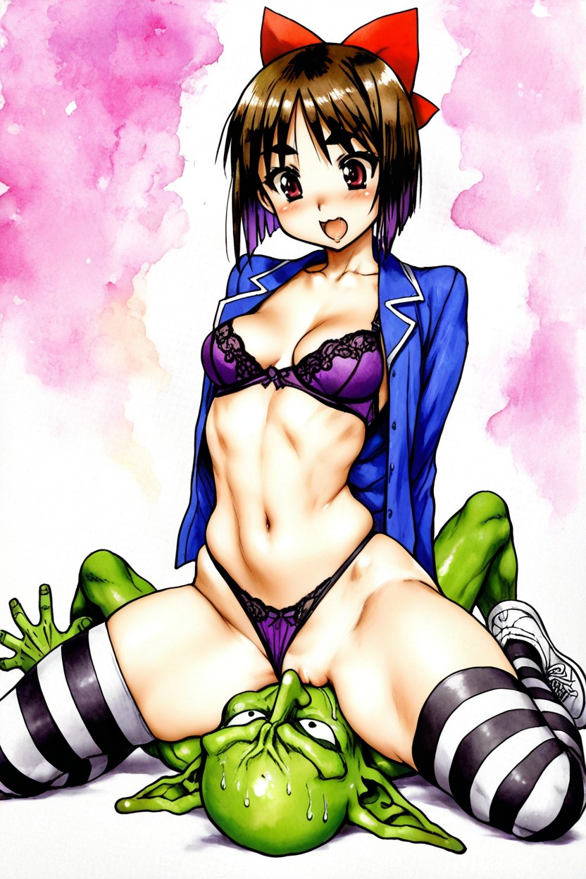 Thong Aside, Kanabun, Watercolor Skin Texture Hentai AI Porn