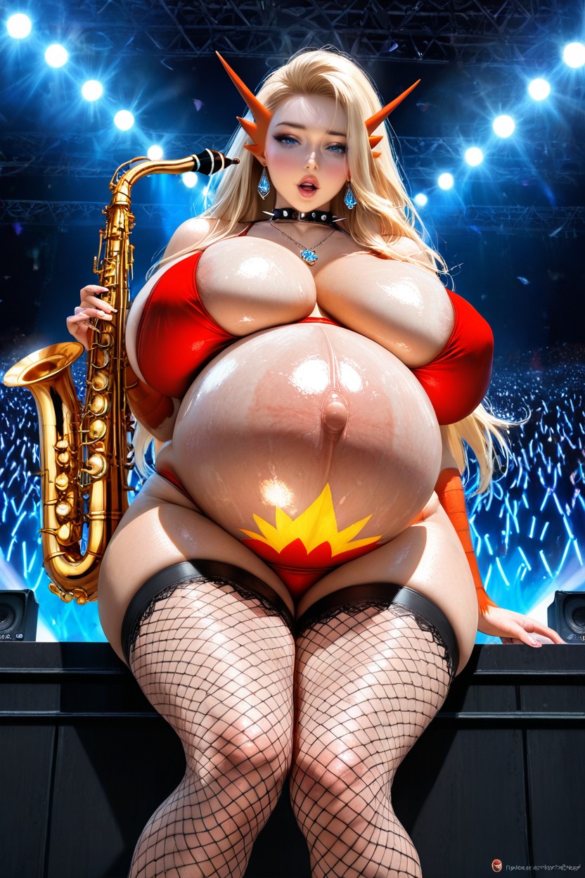 Fake Breasts, Knees Together Feet Apart, Low Angle Hentai AI Porn