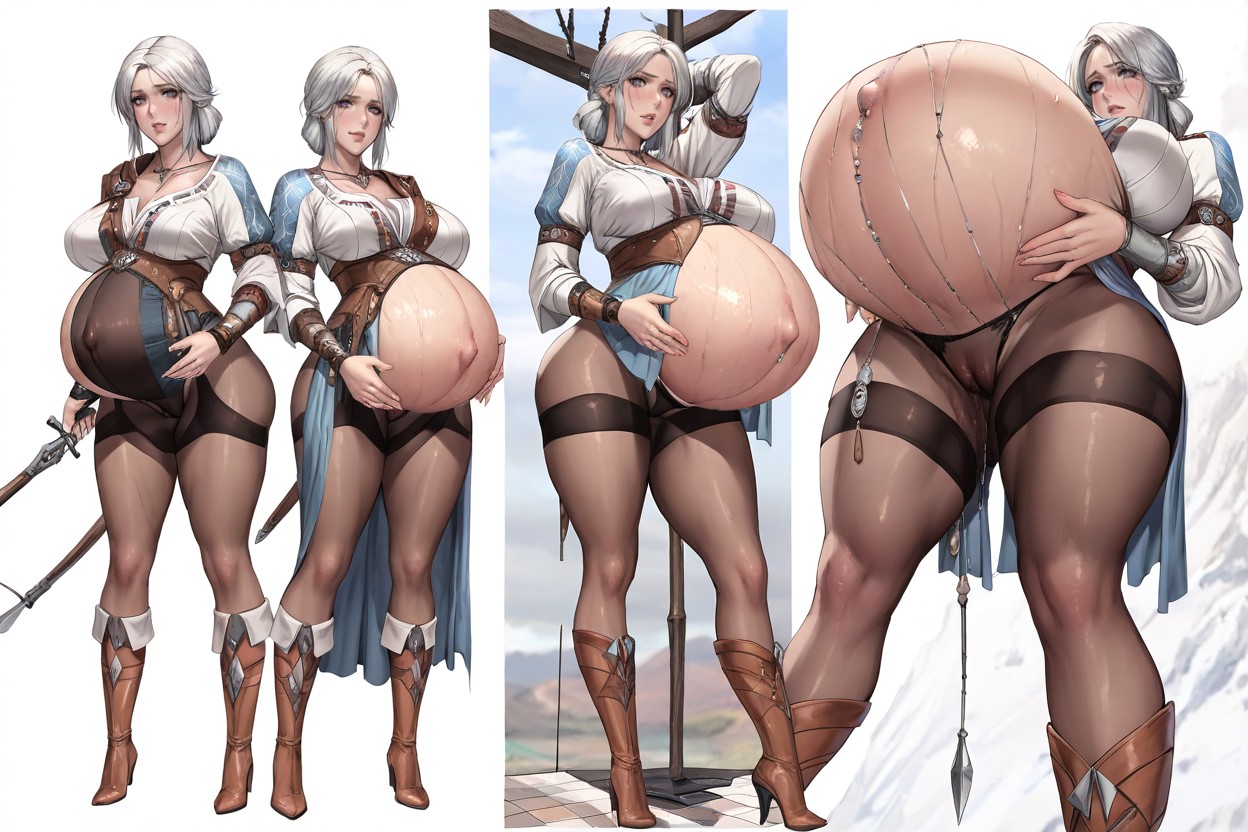Sexy Body, Gigantic Pregnant Belly, Cian Yo Artstyle Hentai AI Porn
