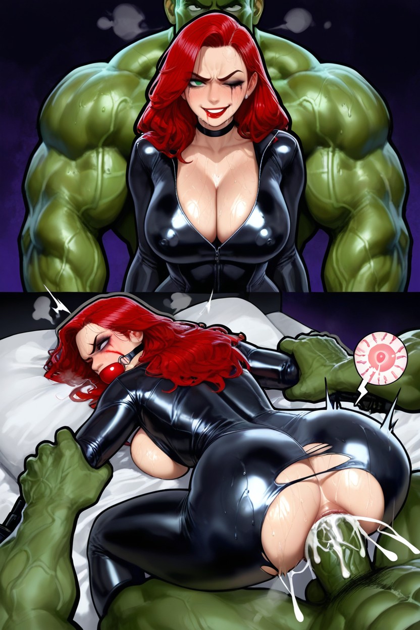Male Taller Than Female, Extreme Snatched Waist, Glaring With Frustration Hentai AI Porn