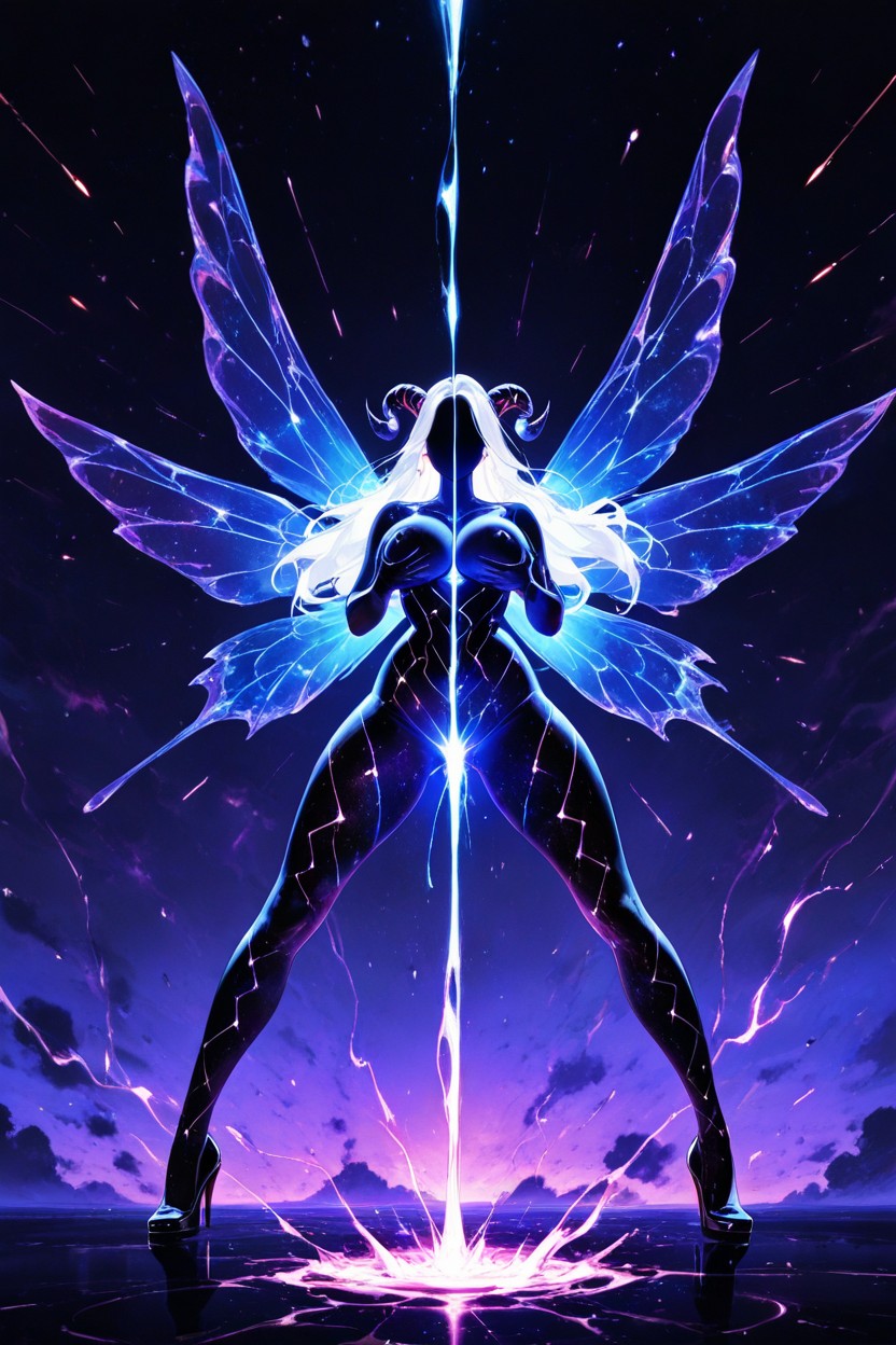 Moody Atmospheric Cosmic Lighting, Medium Ass, High Contrast Hentai AI Porn