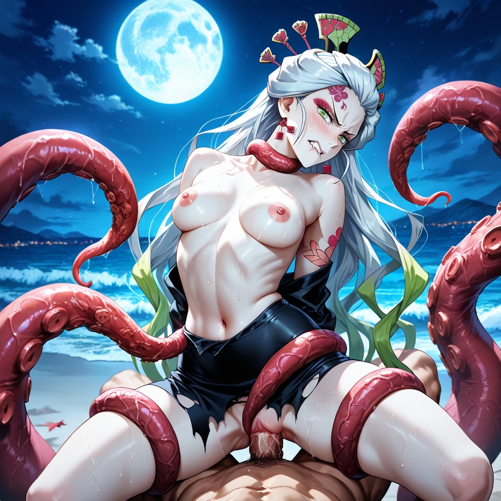 She Look Back In Anger, Detailed Face Tattoo, Demonslayer Hentai AI Porn