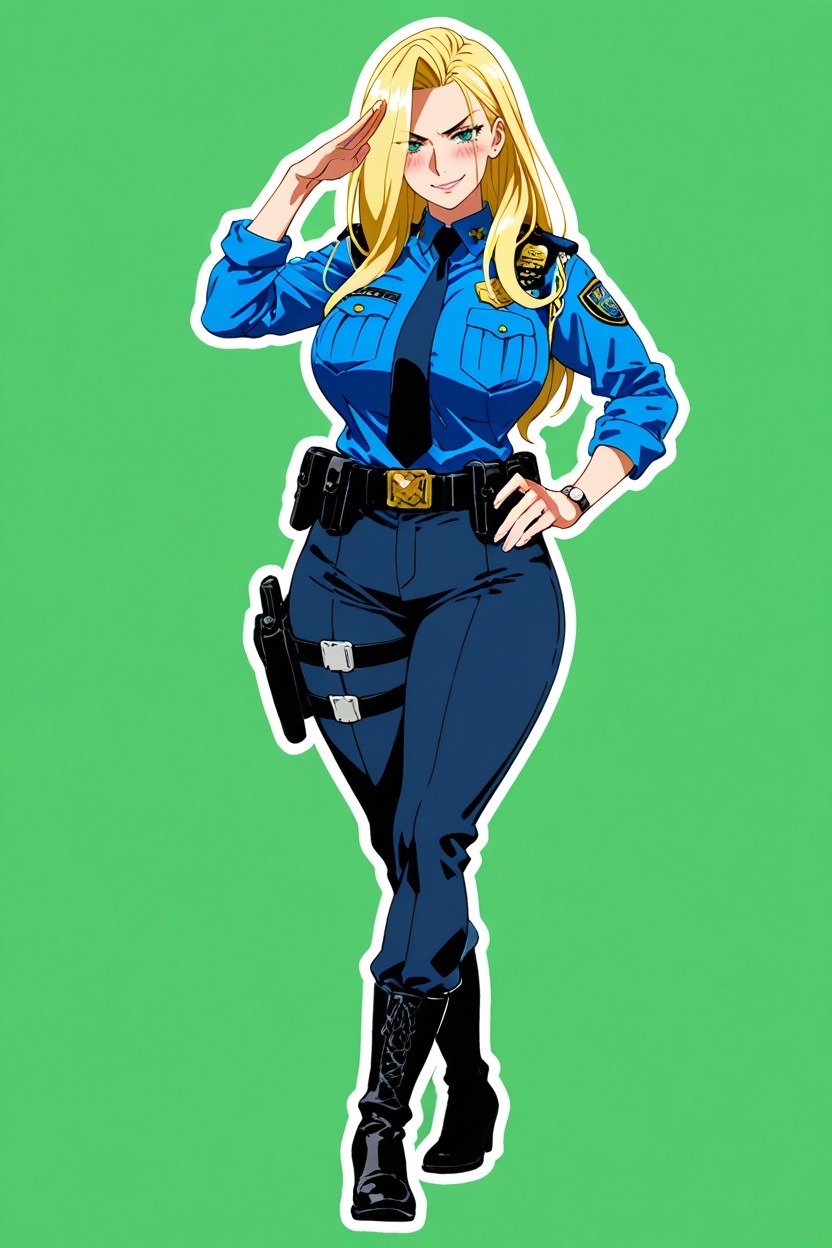 Thick Outline, Police Badge, Utility Belt Hentai AI Porn