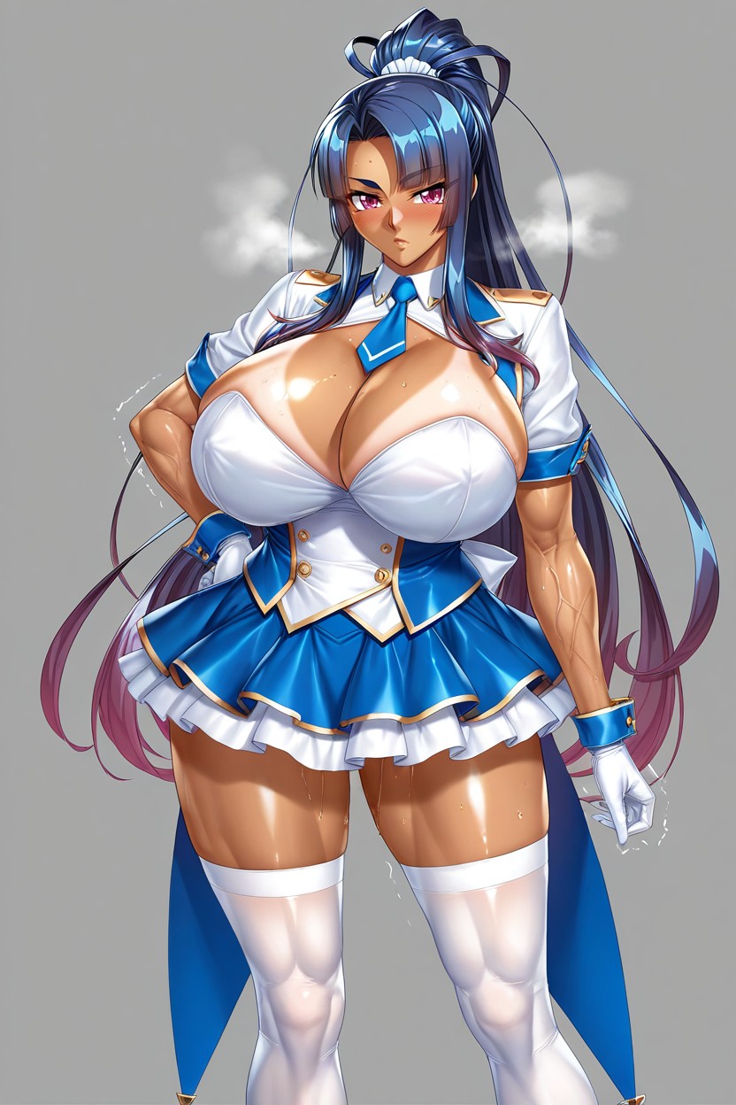 Perfect Hourglass Body, Bored Woman, Muscular Hentai AI Porn