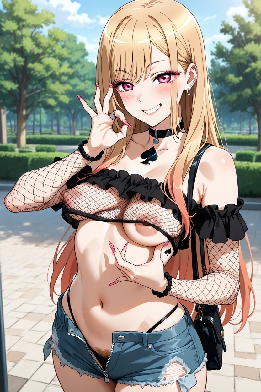 Standing, Pubic Hair Slip, Soft Light Hentai AI Porn