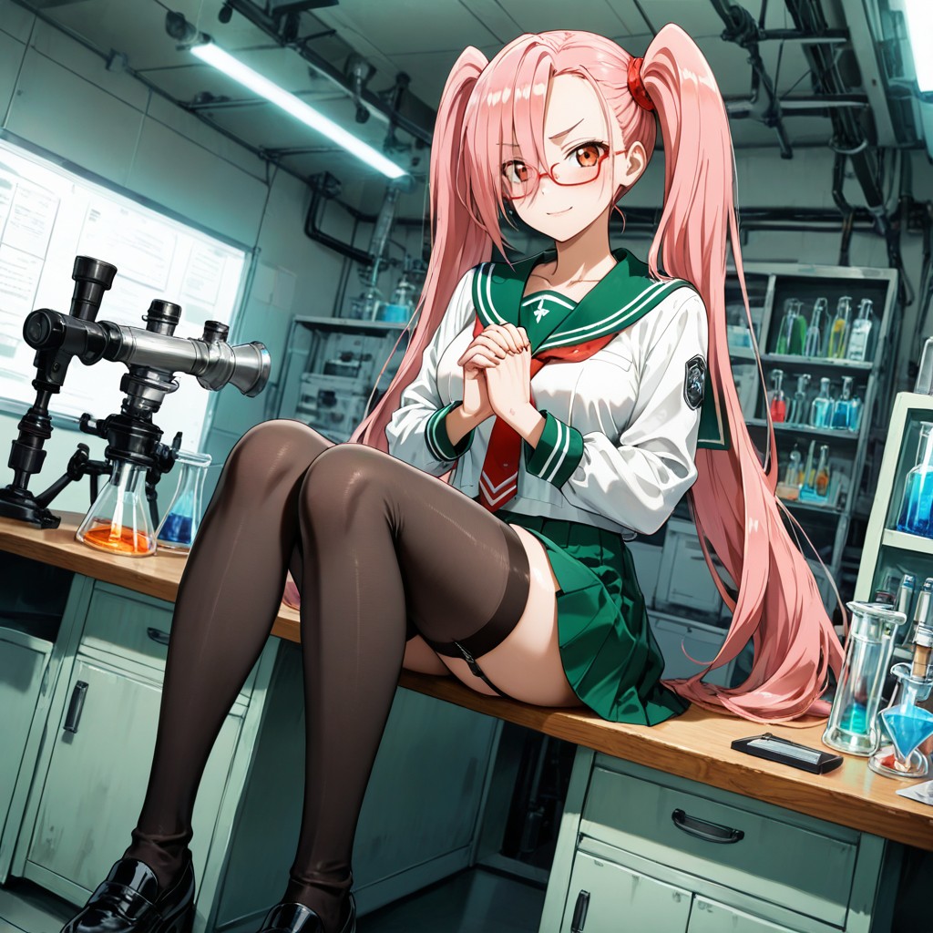 Saya Takagi From Highschool Of The, Arms Together, Thigh High Socks Hentai AI Porn