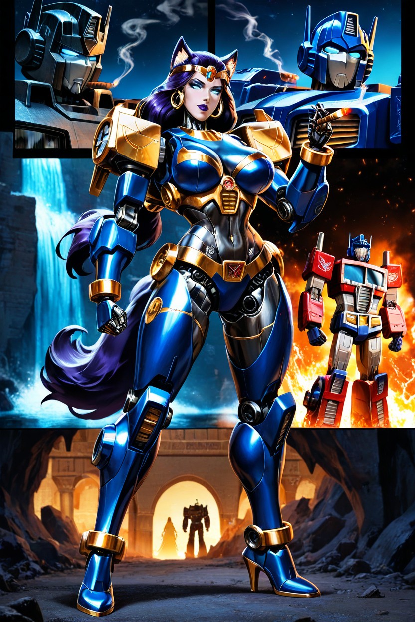 Opining With A View, Glowing Conduits, Burning Embers Scattered Across The Battlefield Smoke Rises Into A Star-filled Sky As Cybertronian Machines Continue To Pulse In The Distance The Feeling Is Powerful Hentai AI Porn
