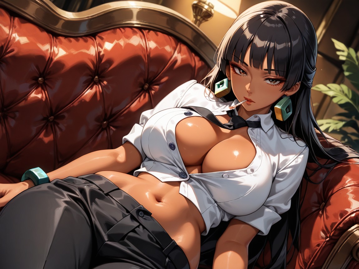 Front View, Brown Eyes, Medium Length Female Hair Hentai AI Porn