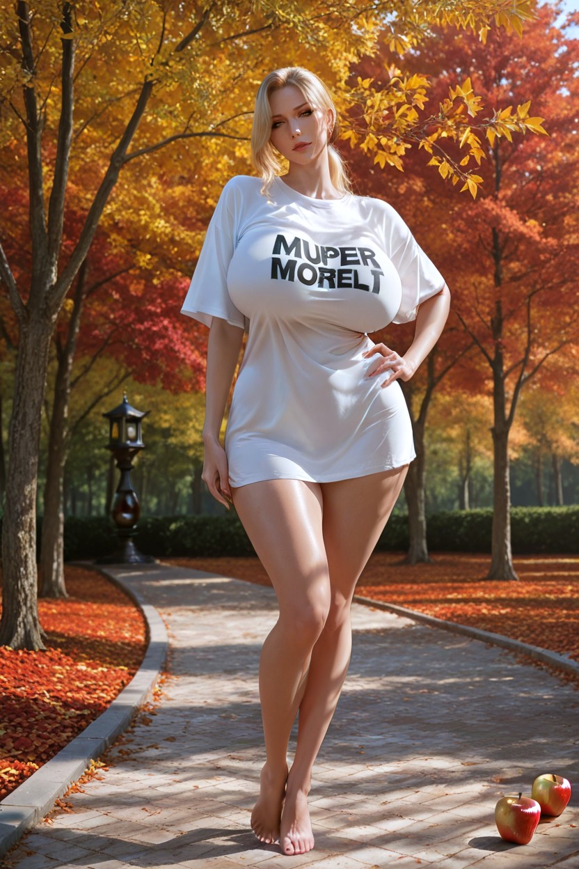 Hard Shadow, Large Apple Tree With Golden Apples, Front View Hentai AI Porn