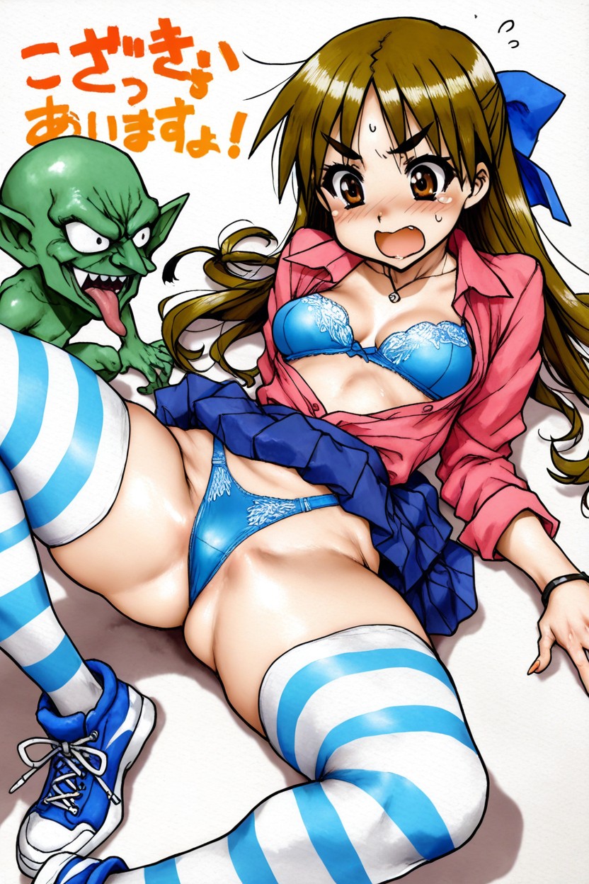 Huge Round Toon Eyes, K, Small Breasts Hentai AI Porn