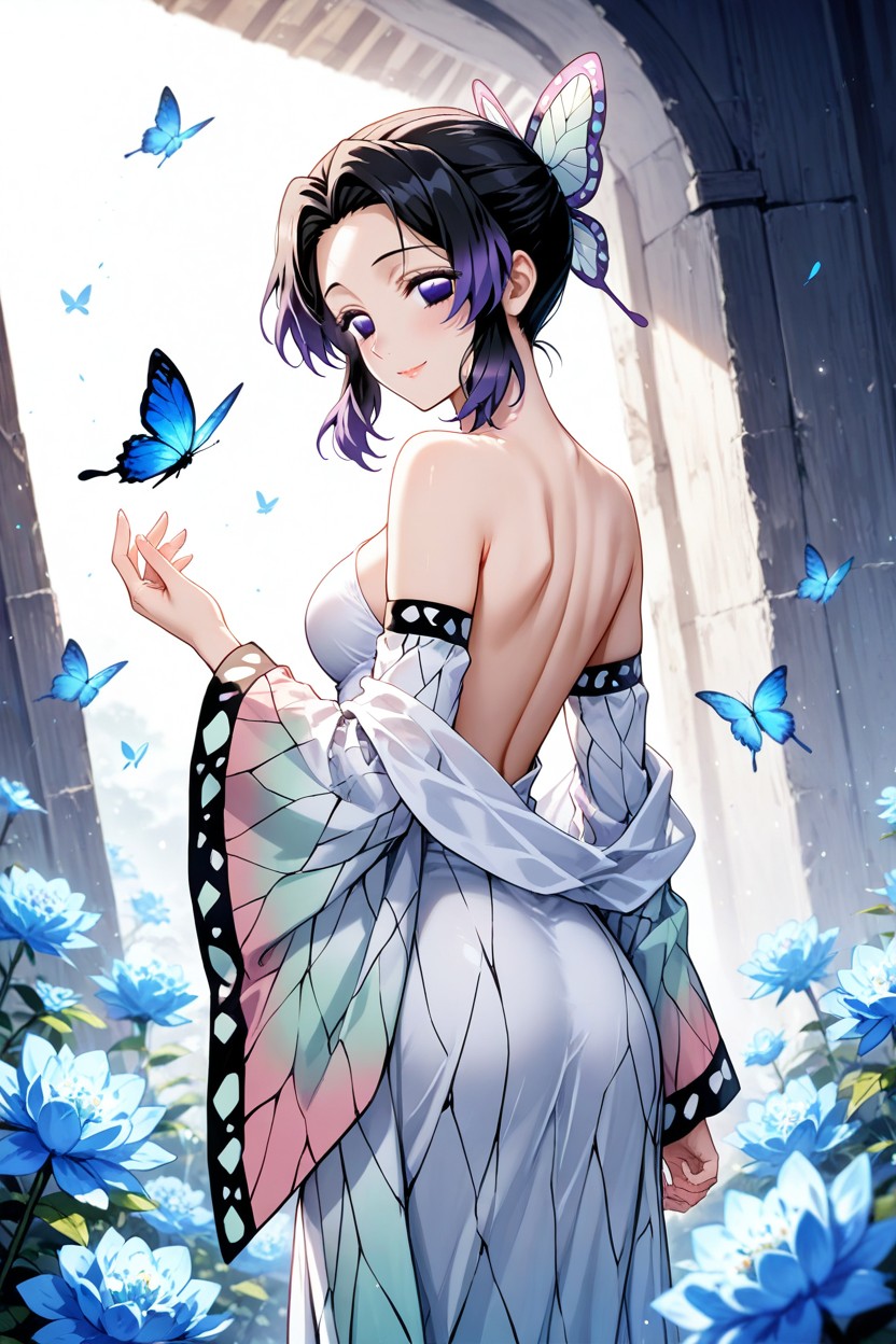 Dress, Wings, Blue Butterfly Hentai AI Porn
