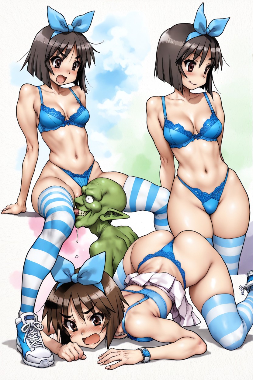 Thong Aside, Bra, Thick Thighs Hentai AI Porn