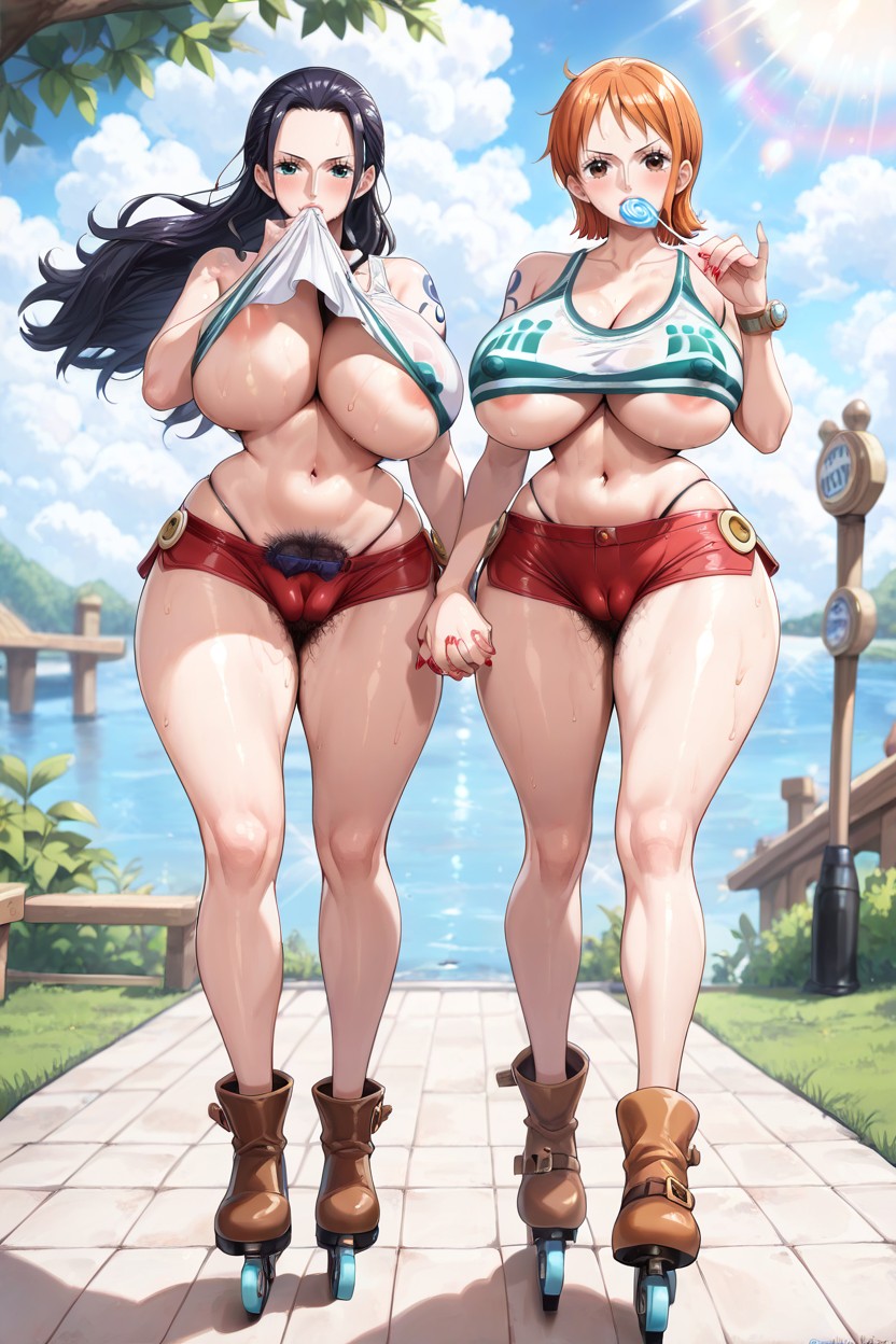 Slutty Makeup, Puffy Camel Toe, And Nico Robin From One Piece Hentai AI Porn