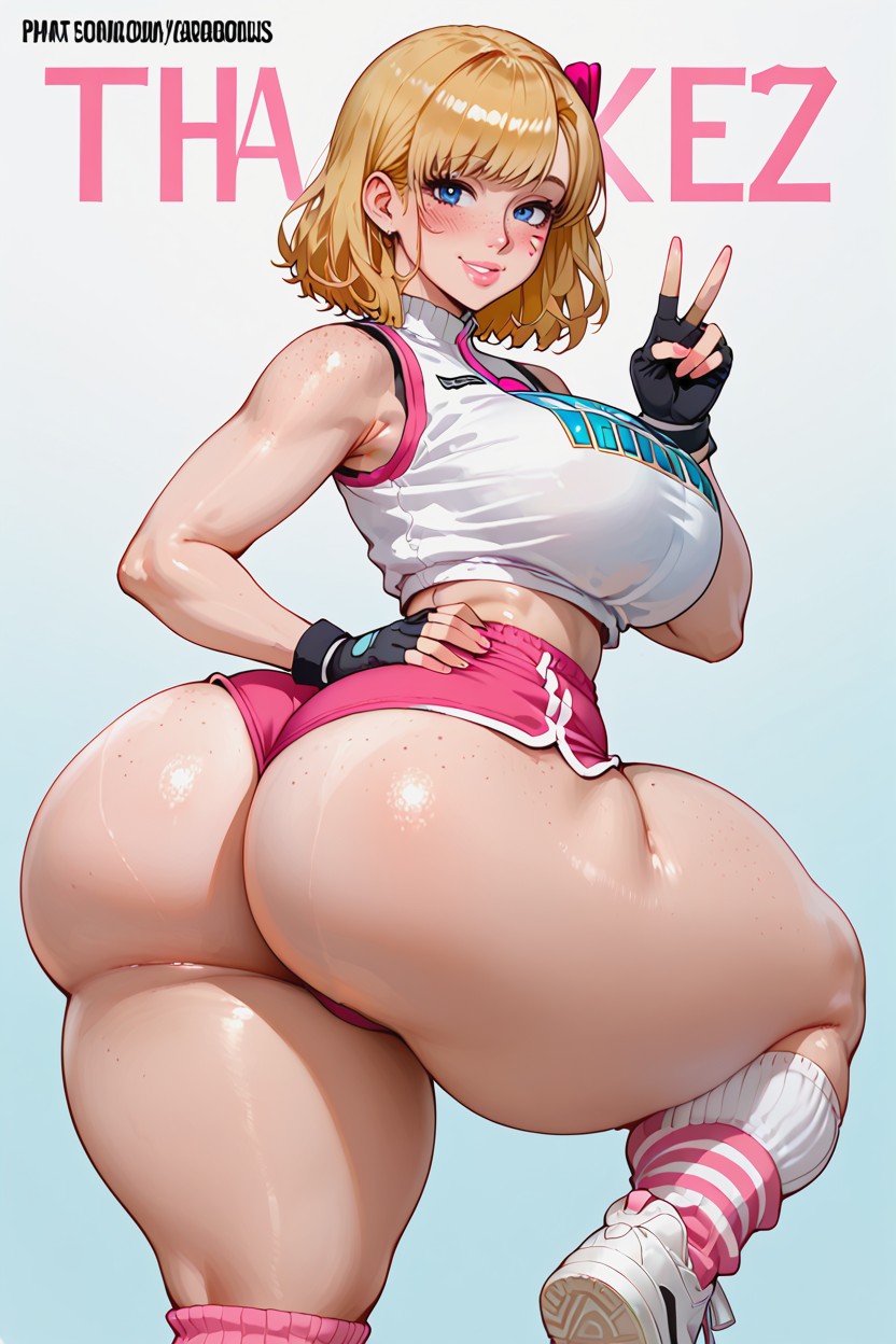 V With Finger, Bulging Ass, Visible Thighs Hentai AI Porn